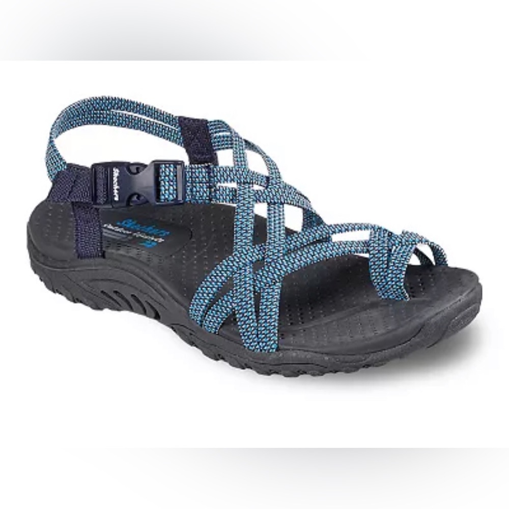 Skechers Reggae Irie Mon Women's Blue Strappy Sandals Size 11
